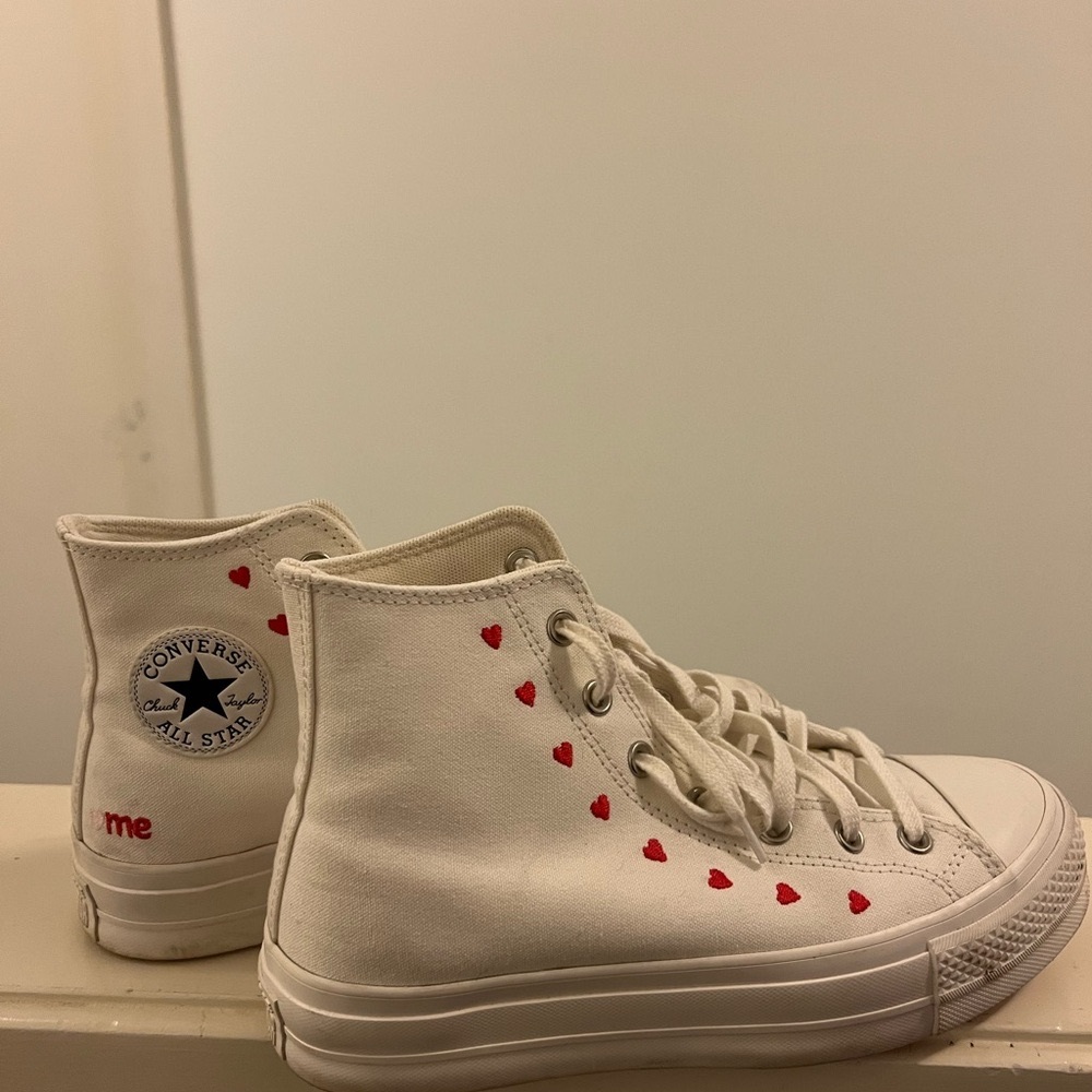 Converse High Tops with Heart Details